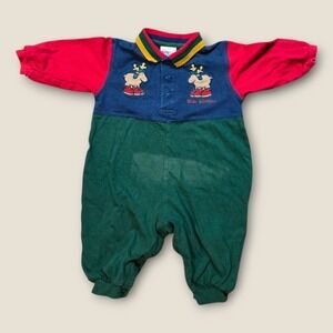 Vintage Baby B'Gosh Onesie 1990s 6-9 months Infant Reindeer Cotton Osh Kosh Tide